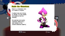Rule 34 | 1boy, 3d, character profile, espio the chameleon, full body, male focus, solo, sonic (series), sonic generations, standing, tagme