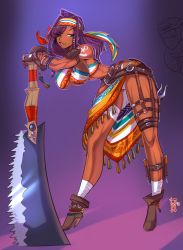 Rule 34 | 1girl, absurdres, darli dagger, highres, holding, holding weapon, leaning forward, samurai spirits, tagme, weapon, z0mbiraptor