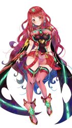 Rule 34 | adapted costume, alternate hair length, alternate hairstyle, breasts, large breasts, red eyes, red hair, solo, xenoblade chronicles (series), xenoblade chronicles 2