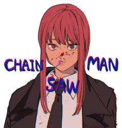Rule 34 | 1girl, black coat, black necktie, blood, blood on clothes, blood on face, candy, chainsaw man, coat, collared shirt, copyright name, food, highres, holding, holding candy, holding food, holding lollipop, lollipop, long hair, looking at viewer, makima (chainsaw man), necktie, red eyes, red hair, ringed eyes, shirt, sidelocks, simple background, solo, tasuketemama, twitter username, upper body, white background, white shirt