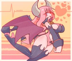 Rule 34 | 1girl, boots, breasts, ceroro, demon girl, disgaea, high heel boots, high heels, horns, large breasts, pointy ears, red eyes, red hair, succubus (disgaea), thigh boots, thighhighs, wings