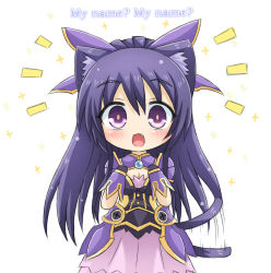 Rule 34 | 10s, 1girl, animal ears, armor, bad id, bad pixiv id, black hair, blush, bow, date a live, dress, fang, greenteaneko, hair bow, kemonomimi mode, long hair, open mouth, purple eyes, solo, sparkle, tail, tail wagging, white background, yatogami tooka