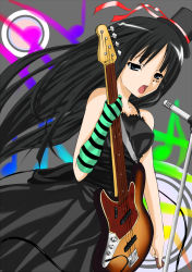Rule 34 | 00s, 1girl, akiyama mio, bad id, bad pixiv id, bass guitar, black hair, blue eyes, breasts, don&#039;t say &quot;lazy&quot;, female focus, guitar, hat, instrument, k-on!, long hair, solo, suiruu (yuriusu), top hat
