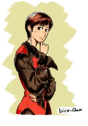 Rule 34 | 1girl, brown eyes, brown hair, earrings, hand on another&#039;s chin, hand on own chin, highres, jewelry, short hair, siwawuth, sketch, snk, solo, the king of fighters, vice (kof)