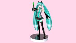 Rule 34 | 1girl, 3d, female focus, full body, hatsune miku, highres, pink theme, solo, spring onion, standing, tagme, vocaloid, wallpaper