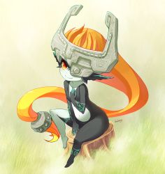 Rule 34 | 1girl, blueberry (5959), fang, helmet, highres, midna, nintendo, pointy ears, red eyes, smile, solo, the legend of zelda, the legend of zelda: twilight princess
