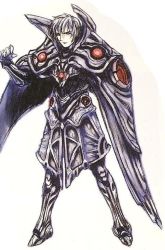 Rule 34 | armor, game console, lloyd, male focus, official art, red eyes, serious, silver hair, the legend of dragoon, wingly