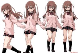 Rule 34 | 1girl, atarashi ako, full body, miniskirt, saki, school uniform, shisoneri, skirt, solo, standing, white background