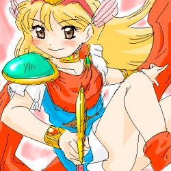 Rule 34 | 1990s (style), akazukin chacha, blonde hair, lowres, magical princess, sword, tagme, weapon