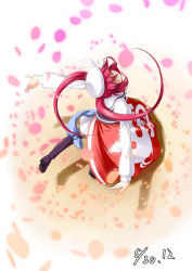 Rule 34 | 1girl, dancing, dress, hat, kazami haruki, original, petals, red hair, solo, twintails