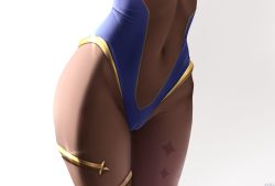 Rule 34 | 1girl, artist name, blue leotard, bodystocking, brown legwear, cameltoe, center opening, cleft of venus, covered navel, cowboy shot, female focus, genshin impact, highres, leotard, lower body, mona (genshin impact), pantyhose, print pantyhose, simple background, solo, sparkle print, thighlet, thighs, white background, z282g