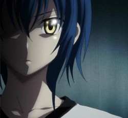Rule 34 | 10s, 1girl, blue hair, high school dxd, serious, solo, standing, stitched, third-party edit, xenovia quarta, yellow eyes