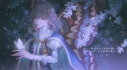 Rule 34 | 1boy, absurdres, arthropod boy, blue cloak, blue eyes, bug, butterfly, butterfly on hand, butterfly wings, chinese commentary, cloak, collar, commentary request, crown, diamond hairband, fate/grand order, fate (series), frilled collar, frilled sleeves, frills, fur-trimmed cloak, fur trim, gold trim, grey hair, highres, insect, insect wings, juliet sleeves, level02, long sleeves, looking away, male focus, medium hair, multicolored wings, oberon (fate), parted lips, puffy sleeves, smile, solo, tassel, upper body, white butterfly, white hair, wings
