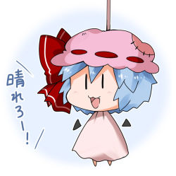 Rule 34 | 1girl, :3, bad id, bad pixiv id, bat wings, blue hair, bow, chibi, commentary, detached wings, full body, hat, hat bow, mob cap, noai nioshi, open mouth, patch, red bow, remilia scarlet, short hair, solo, teruterubouzu, text focus, touhou, translated, wings, | |