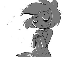 Rule 34 | 1girl, blush, creepy susie, itimu, monochrome, simple background, solo, the oblongs