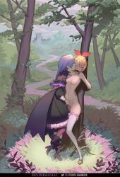 Rule 34 | 2023, 20s, 2girls, absurdres, against tree, arms behind back, bare hips, bare shoulders, blue hair, blush, bound, bow, braid, breasts, capelet, closed eyes, collarbone, completely nude, day, female focus, femdom, fingering, forced, forest, full body, gag, gagged, grass, hair bow, hair ornament, highres, improvised gag, kidnapped, kiss, kissing cheek, long hair, mansion, meili portroute, midriff, minimimaniac, multiple girls, muzzle, nature, navel, nipples, nude, orange hair, outdoors, petra leyte, pussy, pussy juice, rape, re:zero kara hajimeru isekai seikatsu, restrained, short hair, skinny, sky, small breasts, standing, thighhighs, tree, yuri