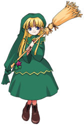 Rule 34 | blonde hair, boots, broom, compile, cross-laced footwear, full body, green hat, hat, lace-up boots, madou monogatari, puyopuyo, simple background, solo, standing, white background, witch, witch (puyopuyo)