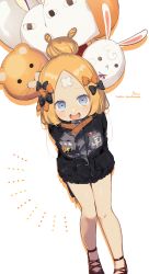 Rule 34 | 1girl, abigail williams (fate), abigail williams (traveling outfit) (fate), absurdres, bandaid, bandaid on face, bandaid on forehead, belt, black bow, black jacket, blonde hair, blue eyes, blush, bow, breasts, crossed bandaids, fate/grand order, fate (series), hair bow, hair bun, highres, jacket, long hair, long sleeves, looking at viewer, multiple hair bows, open mouth, orange belt, orange bow, parted bangs, polka dot, polka dot bow, single hair bun, smile, sofra, solo, thighs