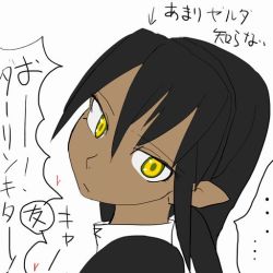 Rule 34 | 1girl, cosplay, dark link, dark skin, japanese text, keiohsawa, nintendo, the legend of zelda