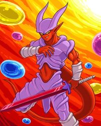 Rule 34 | 1boy, colored skin, demon, dragon ball, dragonball z, janemba, lowres, male focus, pointy ears, red skin, solo, yellow eyes