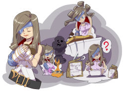 Rule 34 | 00s, 06erunium, 1girl, apron, beatrix, belt, blue eyes, breasts, brown eyes, brown hair, candy, chocolate, chocolate heart, cleavage, cooking, eyepatch, final fantasy, final fantasy ix, fire, food, gloves, heart, highres, long hair, smoke, solo, sword, upper body, weapon