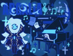 Rule 34 | 1boy, angelica (project moon), argalia (project moon), ascot, conductor baton, black pants, blue cape, blue coat, blue theme, cape, character doll, character name, coat, e.g.o (project moon), gostcat, library of ruina, long hair, male focus, music, musical note, pages, pants, pen, project moon, scythe, spoilers, white ascot
