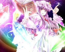 Rule 34 | 1girl, book, crescent, female focus, hat, nyannyanyan, patchouli knowledge, solo, touhou