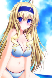 Rule 34 | 10s, 1girl, absurdres, bad id, bad pixiv id, beach, bikini, blonde hair, blue eyes, breasts, cecilia alcott, cleavage, drill hair, hairband, highres, infinite stratos, large breasts, long hair, ocean, p mayuhime, solo, swimsuit, water