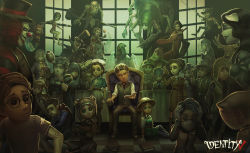 Rule 34 | 6+boys, 6+girls, absolutely everyone, aesop carl, american football (object), backpack, bag, ball, bane (identity v), biganiue, blade, book, button eyes, buttons, candle, chair, clown, copyright name, crossed arms, eli clark, emily dyer, emma woods, everyone, fiona gilman, flare gun, freddy riley, frown, glasses, goggles, goggles on headwear, grin, gun, hammer, hand fan, hat, helena adams, helmet, highres, hood, identity v, indoors, jack (identity v), joseph (identity v), kevin ayuso, kreacher pierson, leo beck, margaretha zelle, martha behamfil, mask, michiko (identity v), multiple boys, multiple girls, naib subedar, norton campbell, official style, open book, rope, servais le roy, shoulder pads, sitting, smile, standing, stitches, stuffing, top hat, tracy reznik, vera nair, violetta (identity v), w&amp;s flare pistol, w&amp;s no. 1 mk. iii, weapon, webley &amp; scott, william ellis, window