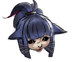 Rule 34 | animal ears, anomen77, arknights, blue hair, cat, cat ears, crying, crying with eyes open, jessica (arknights), meme, ponytail, self-upload, tears, transparent background, whiskers