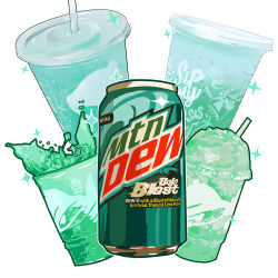 Rule 34 | can, commentary, cup, disposable cup, drink, drink can, drinking straw, english commentary, food focus, liquid, mountain dew, no humans, soda can, sparkle, studiolg, taco bell, white background