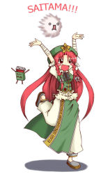 Rule 34 | 1girl, :d, arm wrap, bow, braid, china dress, chinese clothes, doll, dress, fang, female focus, hair bow, hat, hong meiling, kedama (touhou), long hair, mogito, mona (2ch), o o, open mouth, red eyes, red hair, saitama, smile, solo, star (symbol), touhou, twin braids, vulcan300