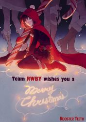 Rule 34 | 4girls, blake belladonna, candy, candy cane, christmas, english text, food, merry christmas, multiple girls, official art, roosterteeth, ruby rose, rwby, weiss schnee, yang xiao long