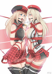 Rule 34 | 10s, 2girls, alisa ilinichina amiella, arms behind back, bad id, bad pixiv id, bdsm, blonde hair, blue eyes, blush, bondage, bound, breast press, breasts, crotch rope, dual persona, gag, gagged, god eater, hat, highres, knotted rope, linked collar, long hair, multiple girls, nipples, no legwear, open mouth, ring gag, rope, sex toy, shibari, skirt, spider gag, stormcow, suspender skirt, suspenders, symmetrical docking, thighhighs, bound together, time paradox, tongue, tongue out, vibrator, zettai ryouiki