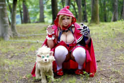 Rule 34 | 1girl, asian, blonde hair, blue eyes, breasts, brooch, chouzuki maryou, cleavage, cosplay, hip focus, jewelry, large breasts, photo (medium), plump, queen&#039;s blade, queen&#039;s blade grimoire, solo, thick thighs, thighs, wide hips, wolf, zara (queen&#039;s blade), zara (queen&#039;s blade) (cosplay)