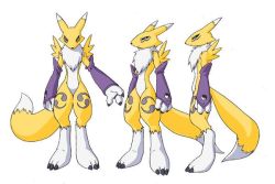 Rule 34 | character chart, claws, digimon, digimon (creature), fox, furry, official art, renamon, tagme, tail