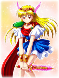 Rule 34 | 1990s (style), absurdres, akazukin chacha, blonde hair, highres, magical princess, standing, sword, weapon