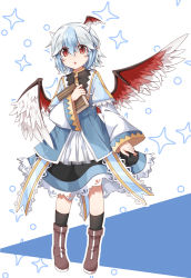 Rule 34 | 1girl, a (shbm), adapted costume, alternate costume, bird wings, black socks, blush, book, boots, dress, full body, head wings, horns, kneehighs, layered dress, long sleeves, looking at viewer, open mouth, pointy ears, red eyes, ribbon, socks, solo, tokiko (touhou), touhou, white background, wide sleeves, wings