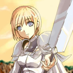 Rule 34 | 00s, clare (claymore), claymore (series), claymore (sword), lowres, oekaki, solo, sword, weapon