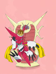 Rule 34 | 1boy, absurdres, crown, digimon, highres, king, shoutmon king ver., solo, throne