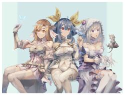 Rule 34 | 3girls, absurdres, animal, arm up, asuna (sao), asuna (stacia), bare shoulders, belt, bird, border, braid, breasts, brown eyes, brown hair, bug, butterfly, cat, choker, cleavage, commission, crossover, crown braid, detached collar, detached sleeves, dizzy (guilty gear), dress, elbow gloves, emilia (re:zero), flower, gloves, guilty gear, guilty gear xrd, hair between eyes, hair flower, hair ornament, hair ribbon, hair rings, highres, insect, invisible chair, large breasts, long hair, medium breasts, multiple girls, navel, oeillet vie, open mouth, purple eyes, re:zero kara hajimeru isekai seikatsu, red eyes, ribbon, simple background, sitting, skeb commission, smile, sword art online, sword art online: alicization, sword art online: alicization - war of underworld, thigh strap, thighhighs, thighs, twintails, twitter username, white border, white dress, white gloves, white hair, white thighhighs, yellow ribbon