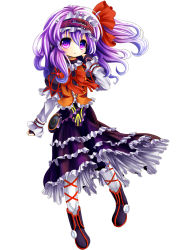 Rule 34 | 1girl, bow, dress, hair bow, headband, highres, original, purple eyes, purple hair, sekei, shipii (jigglypuff), solo