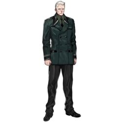 Rule 34 | 1boy, black footwear, black necktie, black pants, buttons, clenched hands, closed mouth, coat, crew cut, double-breasted, dress shoes, formal, frown, full body, girls&#039; frontline, green coat, green shirt, infukun, kcco (girls&#039; frontline), long sleeves, looking at viewer, male focus, military uniform, necktie, official art, pants, shirt, short hair, simple background, solo, standing, suit, transparent background, uniform, very short hair, white hair, yegor (girls&#039; frontline)