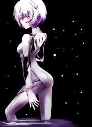 Rule 34 | 1girl, ass, ayanami rei, breasts, female focus, looking back, neon genesis evangelion, plugsuit, red eyes, short hair, solo