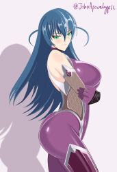 Rule 34 | 1girl, ass, blue hair, breasts, highres, igawa asagi, large breasts, long hair, smile, solo, taimanin (series), taimanin asagi