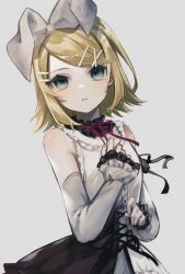 Rule 34 | 25-ji rin, absurdres, bad link, gmp 0108, grey background, highres, kagamine rin, project sekai, swept bangs, vocaloid, white background