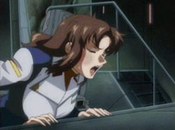 Rule 34 | 00s, animated, animated gif, bouncing breasts, breasts, brown hair, gundam, gundam seed, gundam seed destiny, large breasts, long hair, lowres, murrue ramius, uniform