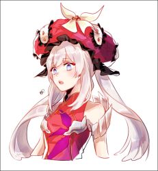Rule 34 | 1girl, bad id, bad pixiv id, blue eyes, fate/grand order, fate (series), hanyangho, hat, long hair, marie antoinette (fate), open mouth, silver hair, solo, upper body
