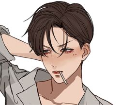 Rule 34 | 1boy, arm behind head, bishounen, blush, brown eyes, brown hair, candy, closed mouth, collarbone, collared shirt, food, kagoya1219, lollipop, lowres, male focus, messy hair, mouth hold, original, portrait, shirt, short hair, simple background, sleeves past elbows, sleeves rolled up, solo, transparent background, white shirt