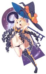 Rule 34 | 1girl, abigail williams (fate), abigail williams (second ascension) (fate), arms behind head, arms up, asymmetrical legwear, black footwear, black hat, black panties, black thighhighs, blonde hair, blush, breasts, chawan (yultutari), commentary request, fate/grand order, fate (series), full body, hair censor, hat, highres, key, keyhole, long hair, looking at viewer, lowleg, lowleg panties, mary janes, navel, oversized object, panties, parted bangs, parted lips, red eyes, revealing clothes, shoes, single thighhigh, small breasts, solo, staff, standing, standing on one leg, stuffed animal, stuffed toy, teddy bear, thighhighs, underwear, uneven legwear, unworn hat, unworn headwear, very long hair, witch, witch hat